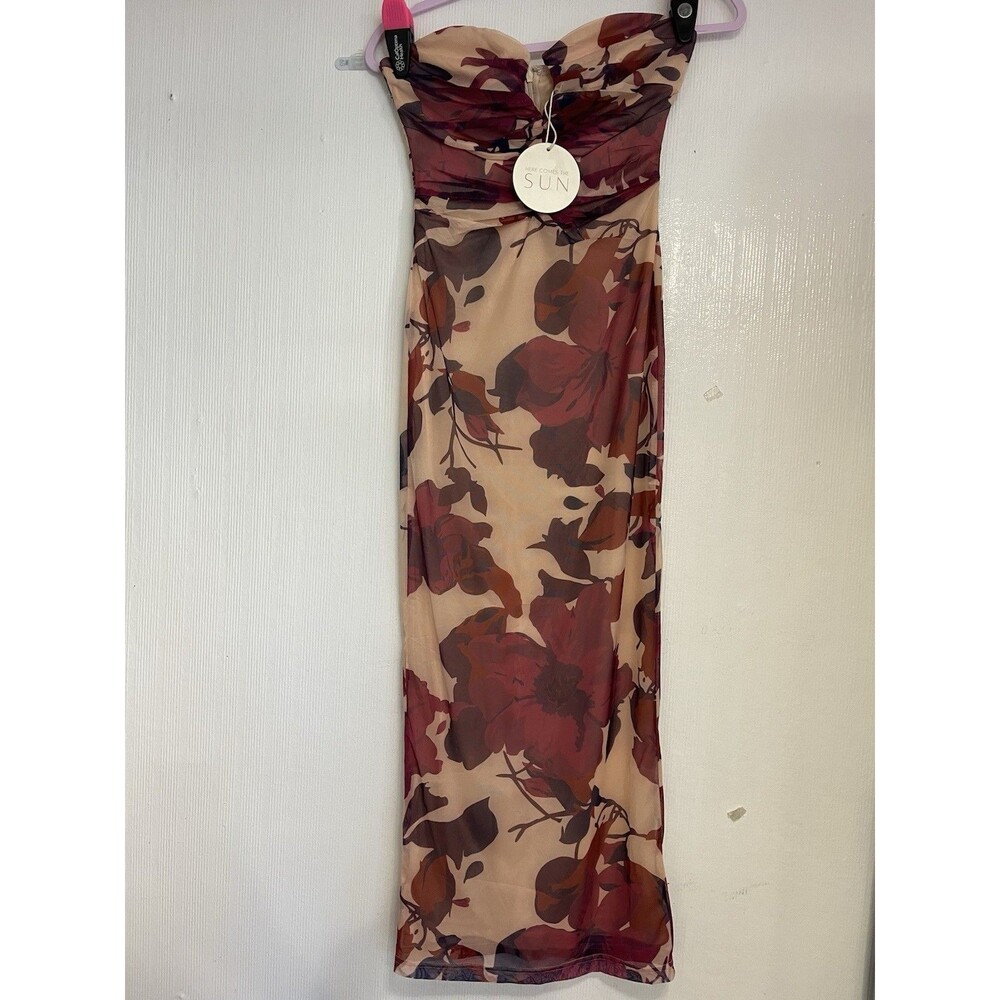 CHELSEA AVENUE TALLULAN MIDI DRESS -color PLUM Size S